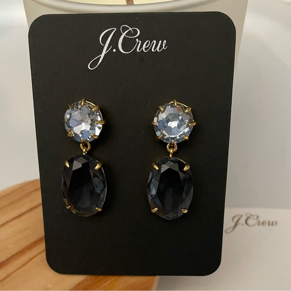 JCREW Oval Drop Earrings NWT Blue - Picture 5 of 6